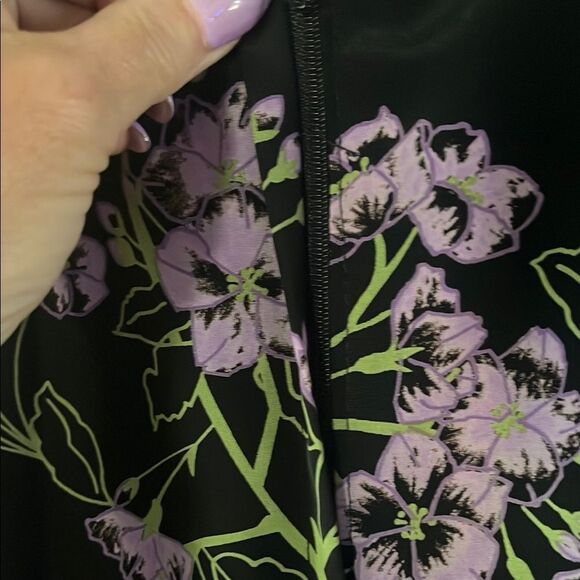 Vintage Black and Purple Women's Skirt - Picture 4 of 5